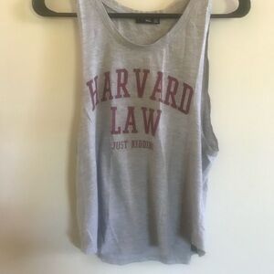 Popular Basics Red Print Gray Muscle Tee